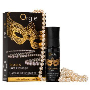 Набор для жемчужного массажа Orgie &ndash; Pearls Lust Massage (30 мл), силиконовый гель, ожерелье SX1536 фото